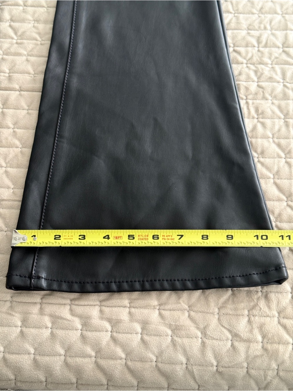 American Eagle AE Stretch Super High Waist Flare Vegan Leather Pants 8 - Picture 9 of 9